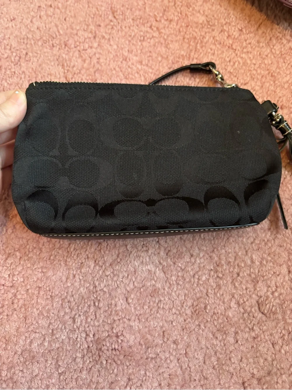 Coach black wristlet